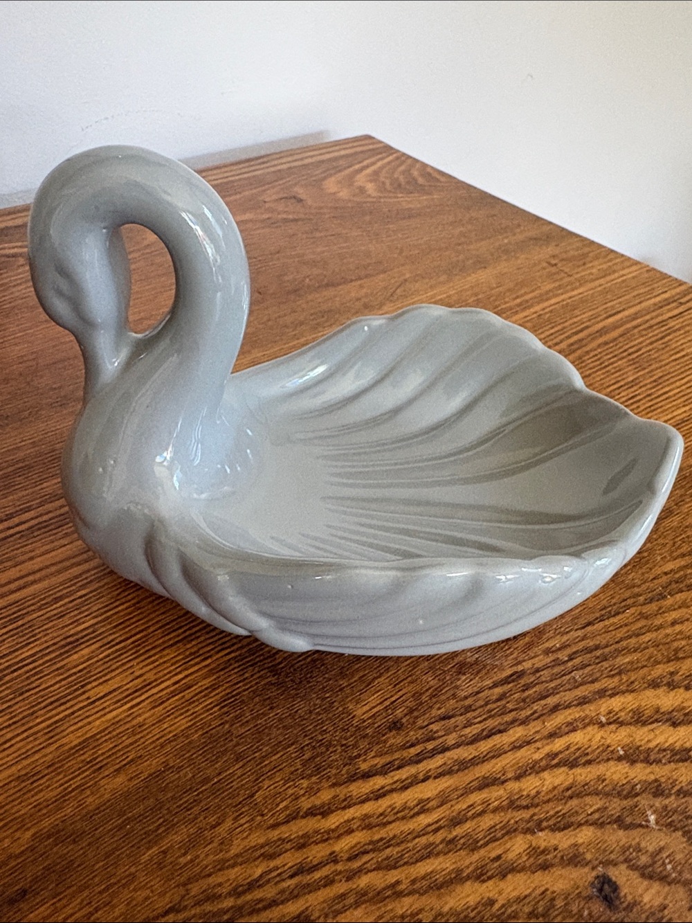 Vintage Gray Ceramic Swan Decorative Soap Dish